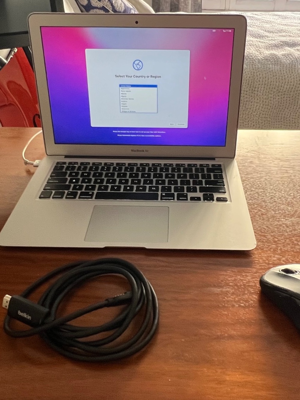 MacBook Air 13 inch With Power Cord, Logic Mouse and Thunderbolt to HDMI Cable